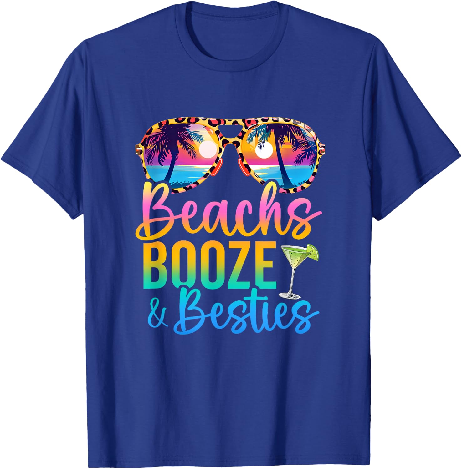 Girls Trip 2025 Funny Matching Beaches Booze Besties T-Shirt - T-Shirt | Royal