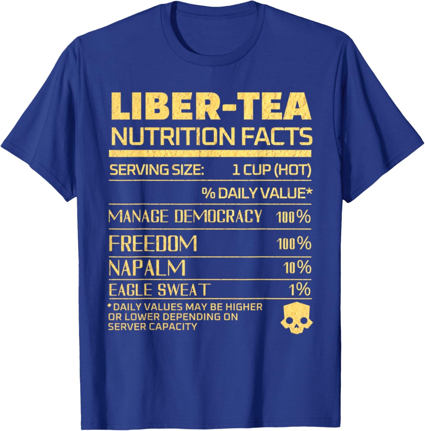 Vintage Funny Liber Tea Retro Lover Drink Nutrition Facts T-Shirt - T-Shirt | Royal