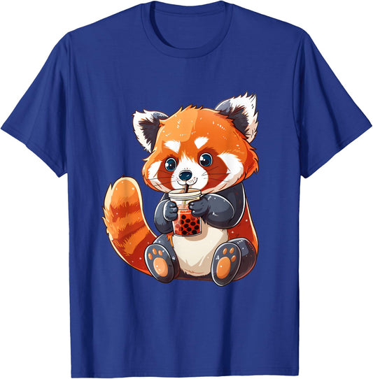 Cute Red Panda Bubble Tea Boba Tea Lover T-Shirt - T-Shirt | Royal