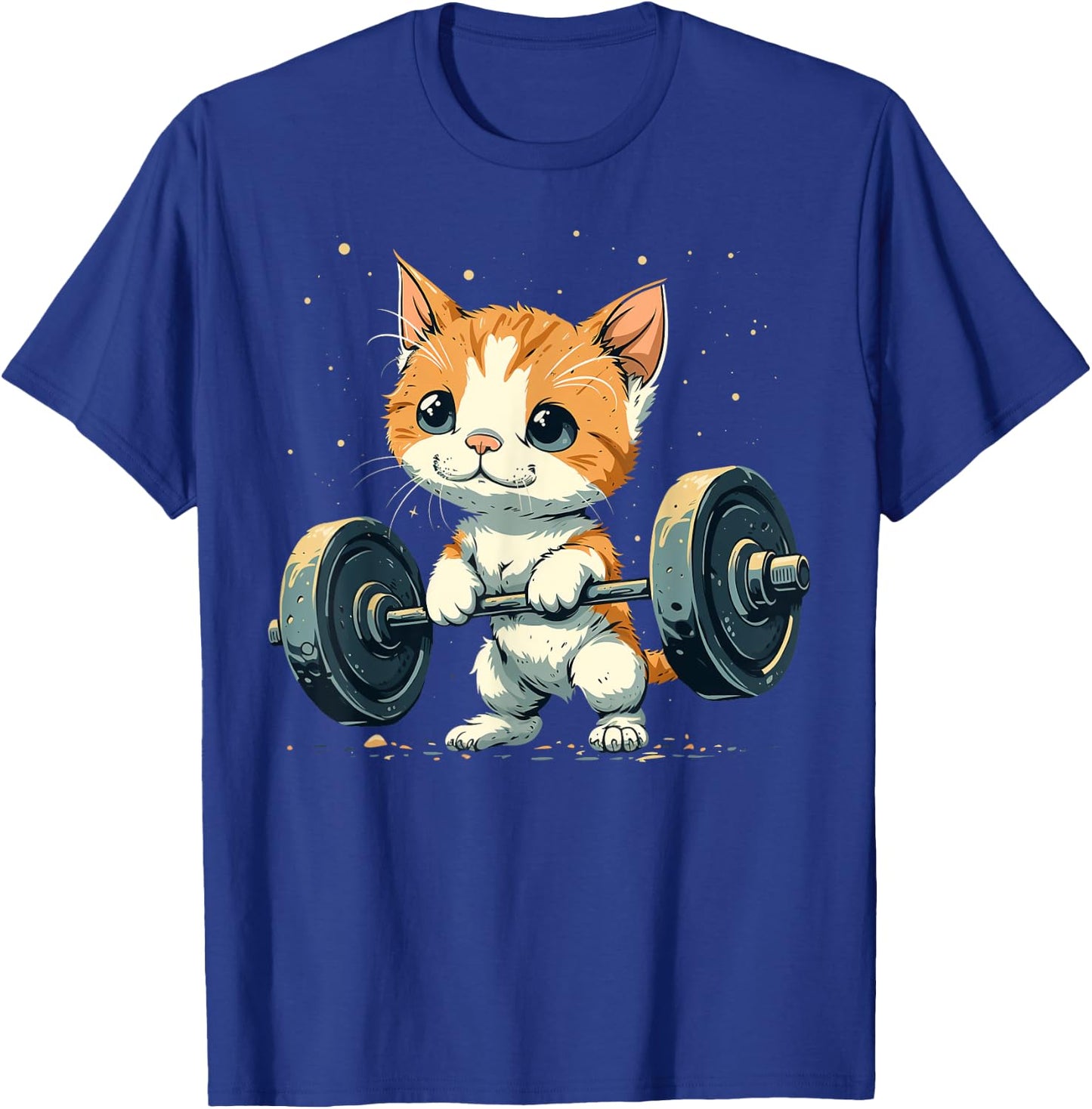 Weightlifter Cat on Weightlifting Men Women Kids T-Shirt - T-Shirt | Royal