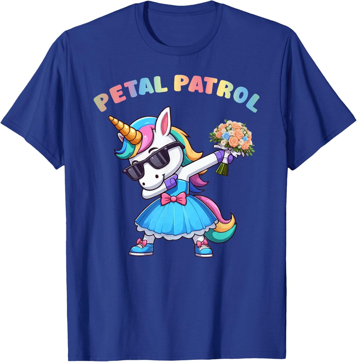 Wedding Petal Patrol Flower Girl Unicorn Bridesmaid T-Shirt - T-Shirt | Royal