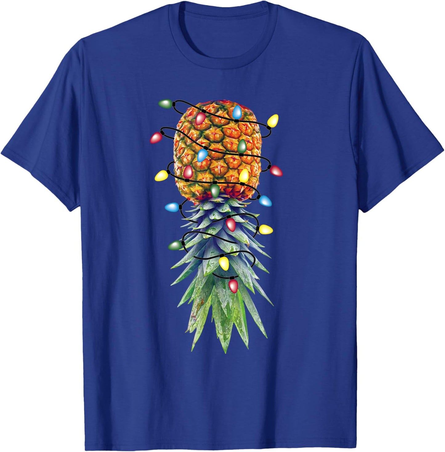 Funny Christmas Lights Upside Down Pineapple Swinger T-Shirt - T-Shirt | Royal