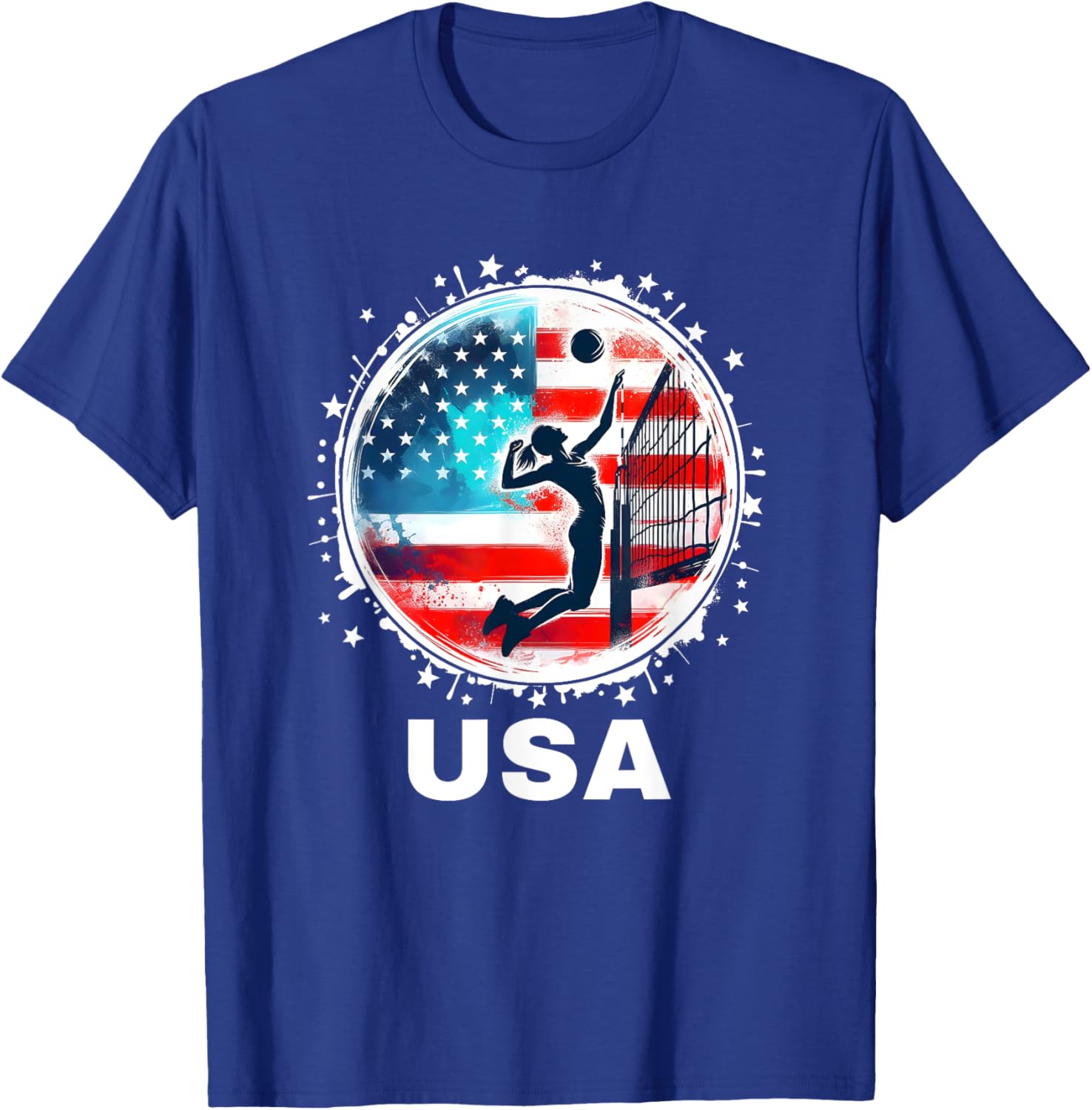 Volleyball USA United States Women USA Team Volleyball T-Shirt - T-Shirt | Royal