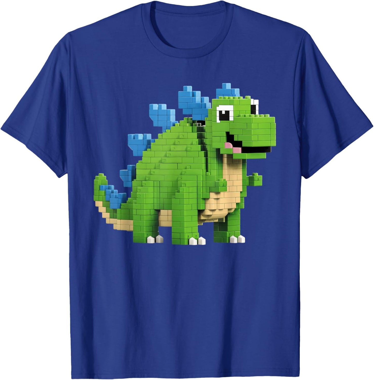 Building Bricks Dinosaur T-Rex Family Matching T-Shirt - T-Shirt | Royal