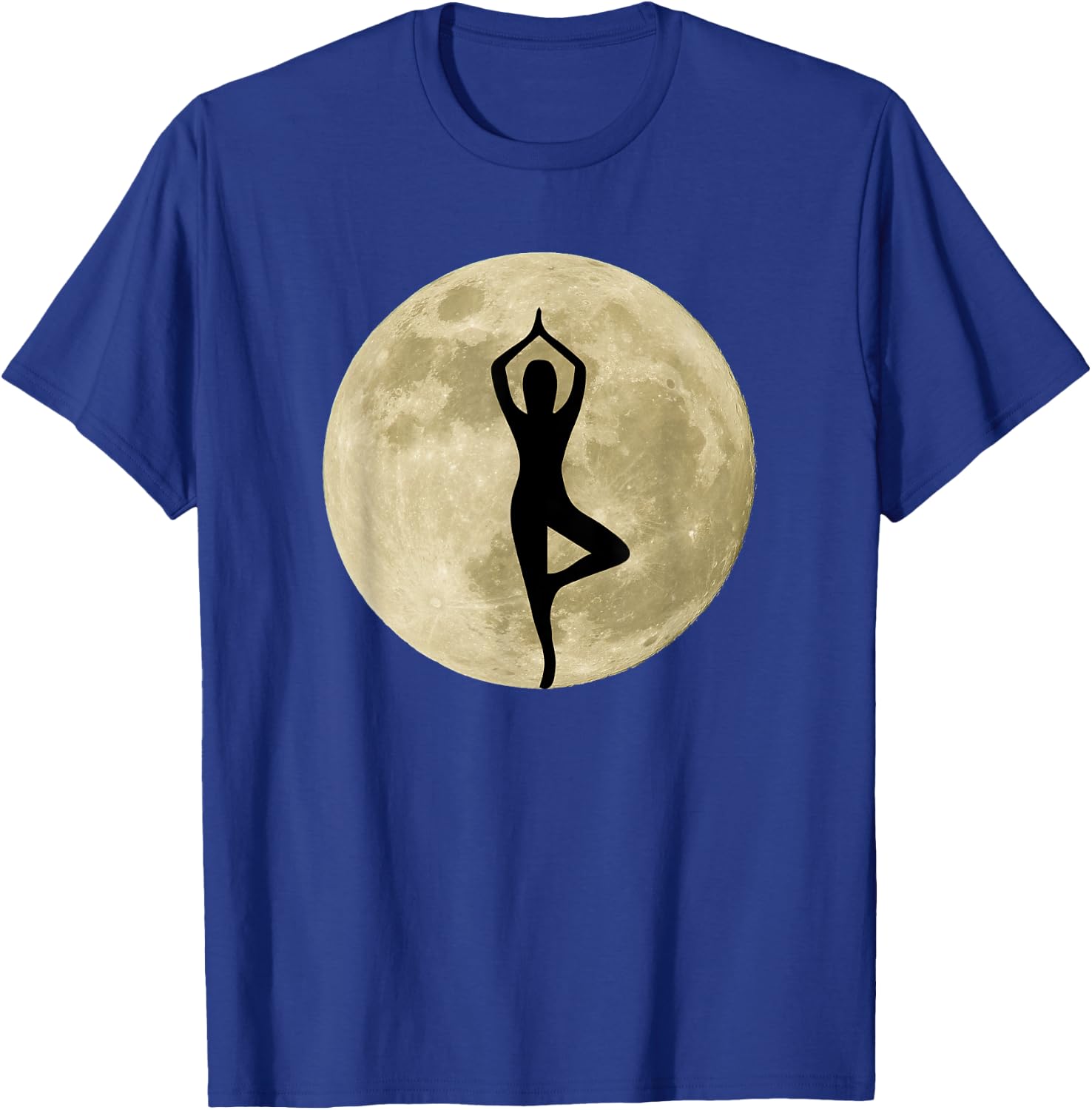Yoga Pose Tree Vrikshasana Asana Full Moon T-Shirt - T-Shirt | Royal