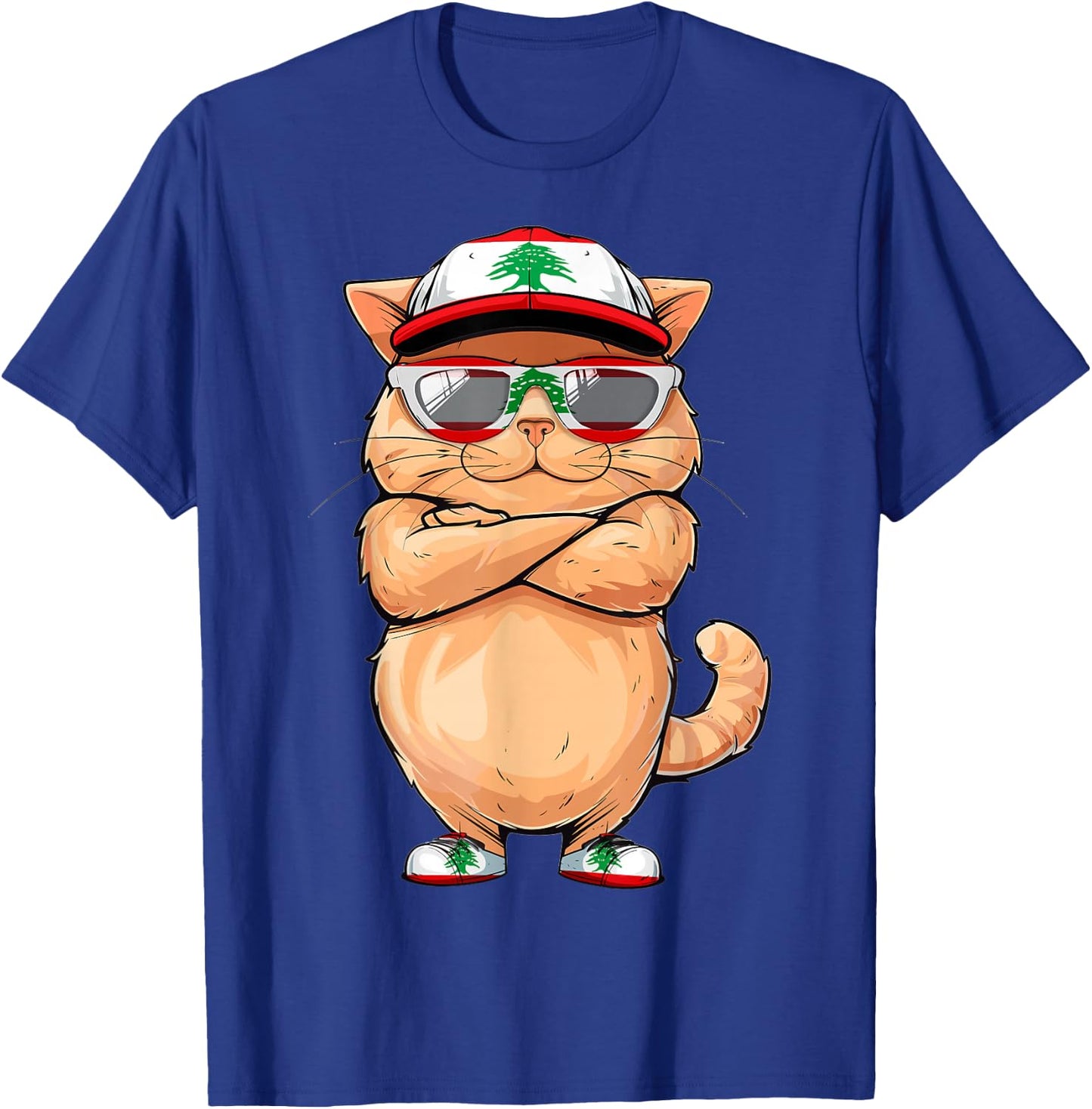 Lebanese Flag Cat Mom Souvenirs Products Kitten Lebanon T-Shirt - T-Shirt | Royal