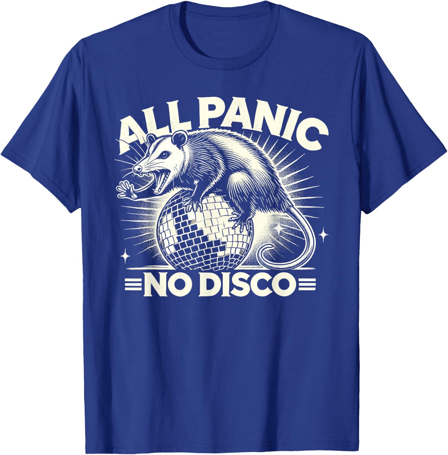 All Panic No Disco Opossum Funny Screaming Possum T-Shirt - T-Shirt | Royal