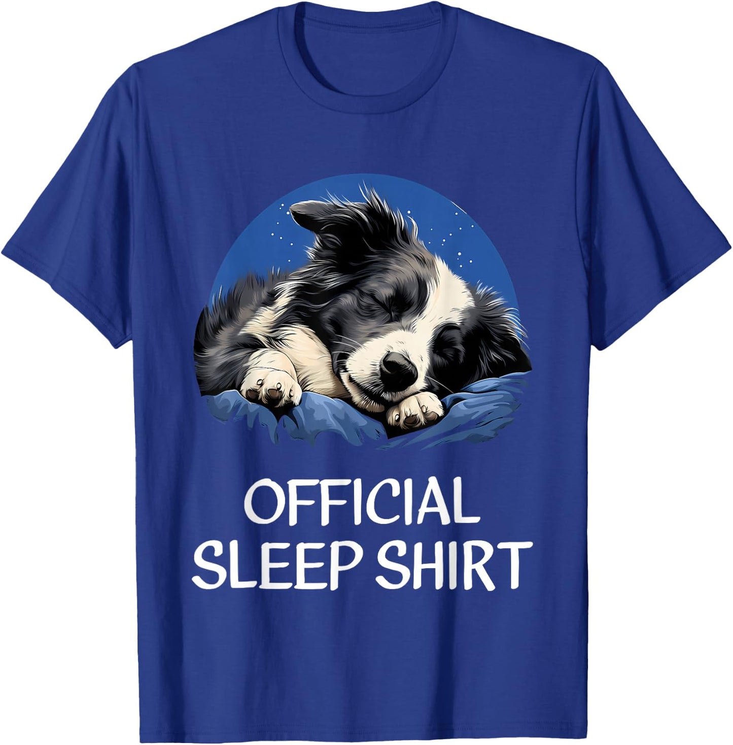Official Sleep Shirt Border Collie Nightshirt Pajama T-Shirt - T-Shirt | Royal