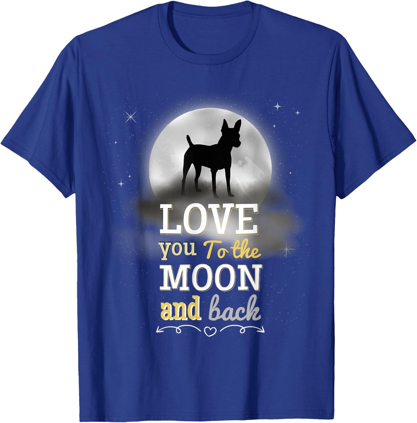 American Toy Fox Terrier Dog Love To The Moon T-Shirt - T-Shirt | Royal
