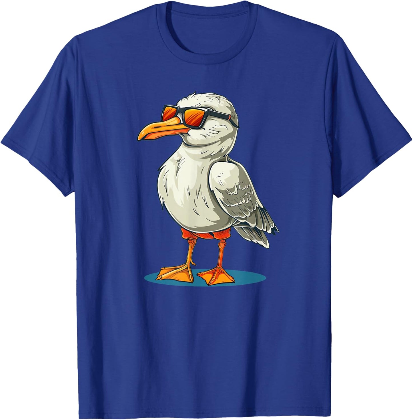 Funny Seagull in Shorts Outfit for Boys and Girls T-Shirt - T-Shirt | Royal