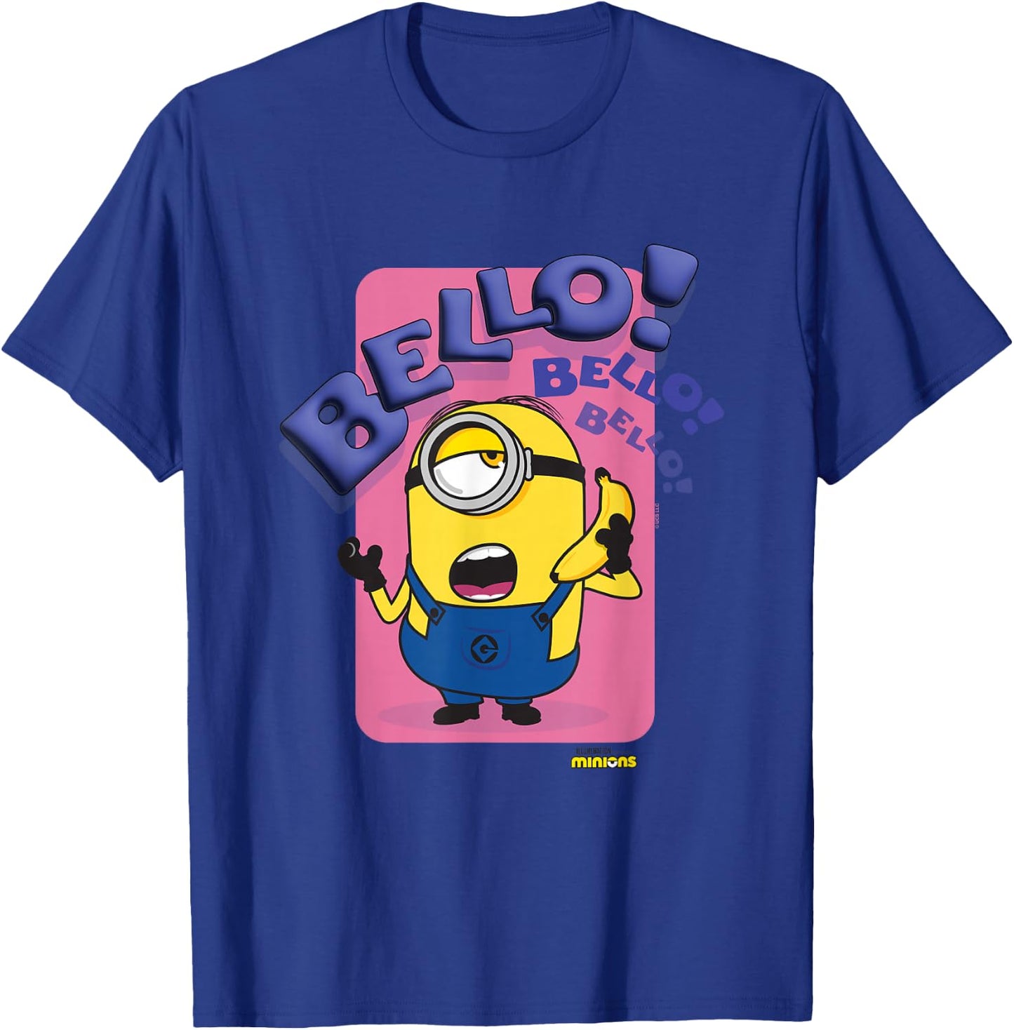 Minions Bello! Bello! Bello! Stuart Talking On Banana Phone T-Shirt - T-Shirt | Royal