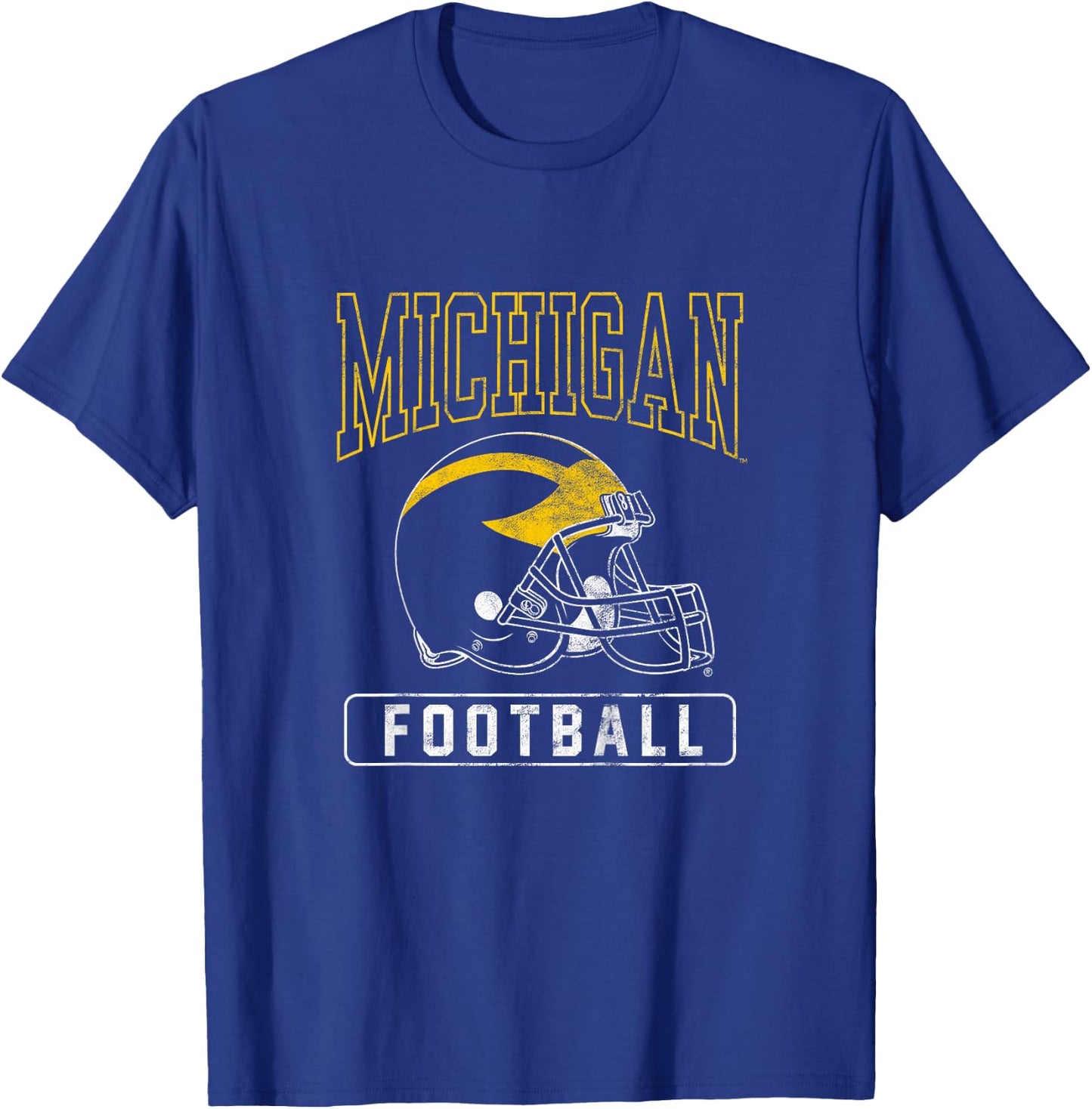 Kids University of Michigan Wolverines U of M Football Helmet T-Shirt - T-Shirt | Royal