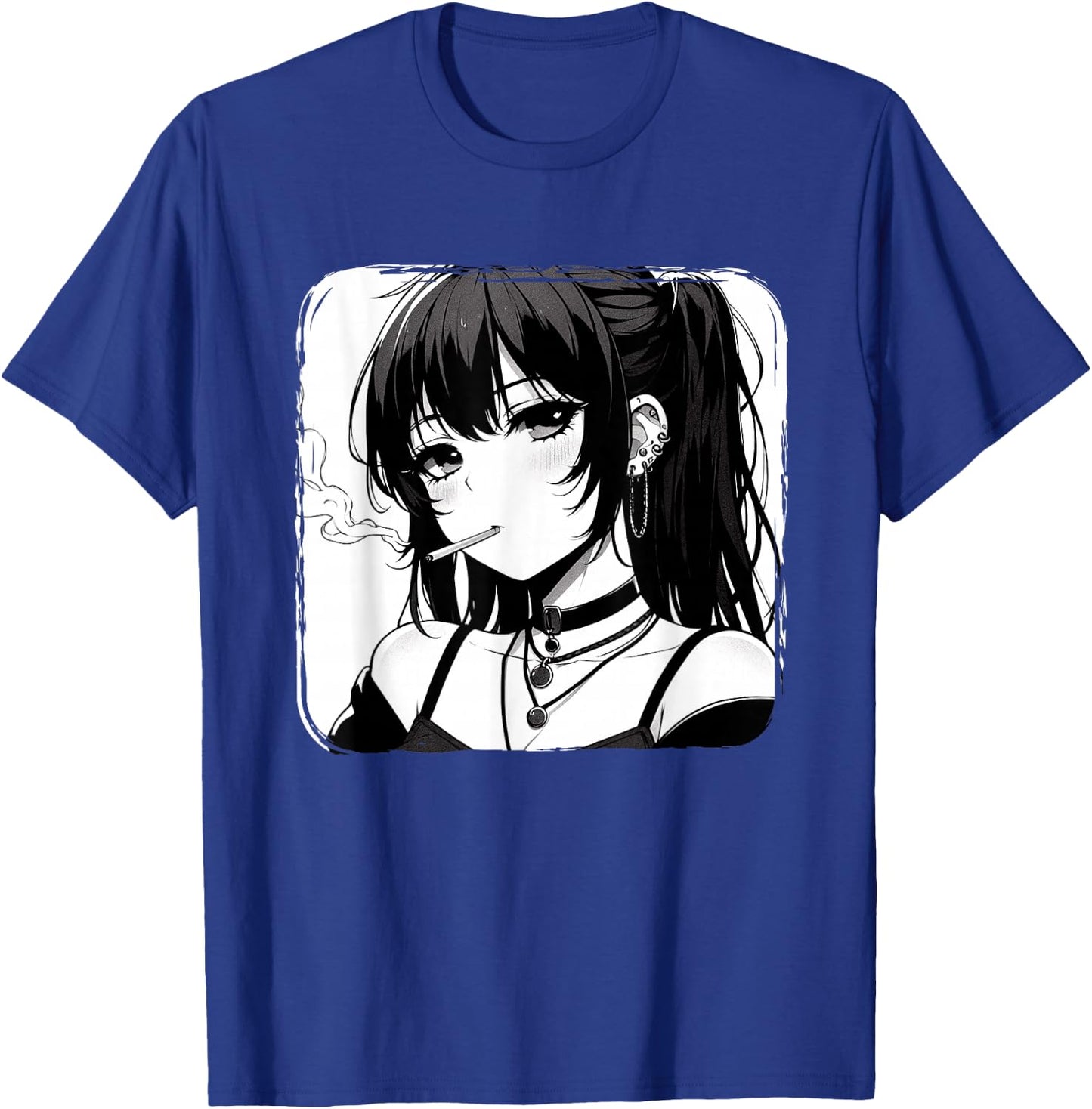 Anime Horror Girl Aesthetic Grunge Waifu Japanese Otaku T-Shirt - T-Shirt | Royal