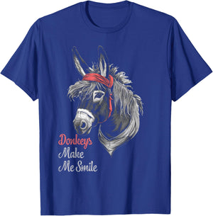 Donkeys Make Me Smile Cute Miniature DonkeyTail Red Bandana T-Shirt - T-Shirt | Royal