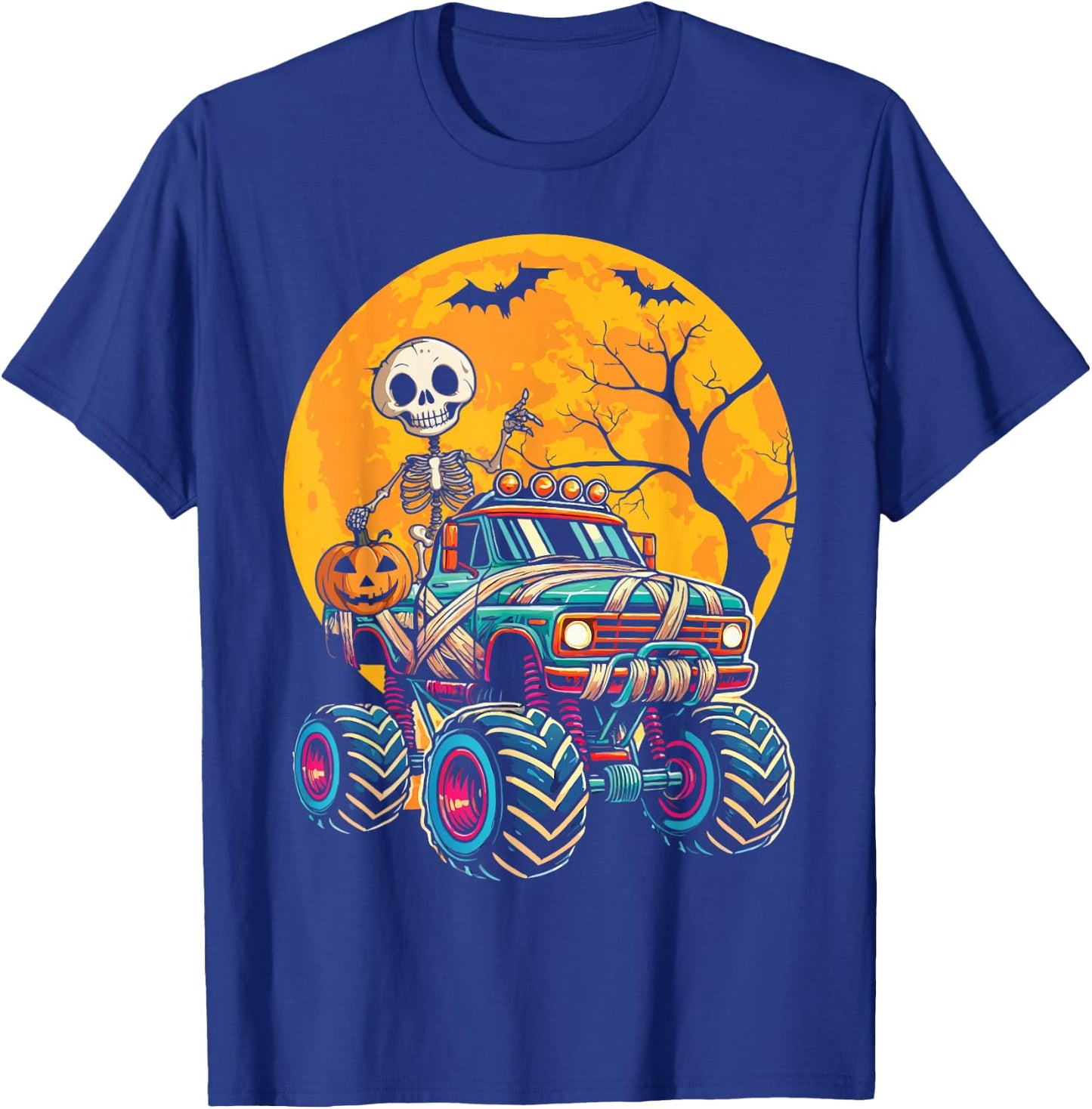 Monster Truck Halloween Costume Toddler Boys Halloween Kid T-Shirt - T-Shirt | Royal
