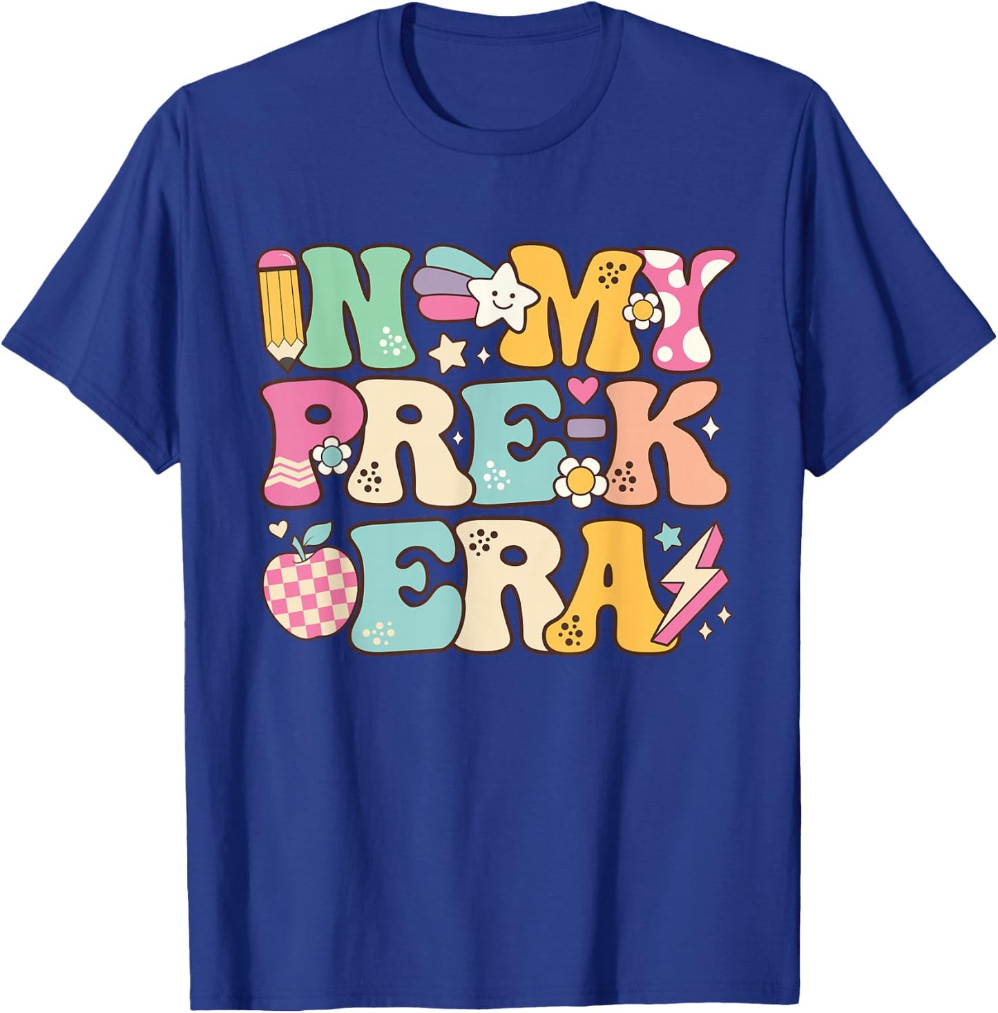 In My Pre-K Era Girl Back To School Cute PreSchool Teacher T-Shirt - T-Shirt | Royal