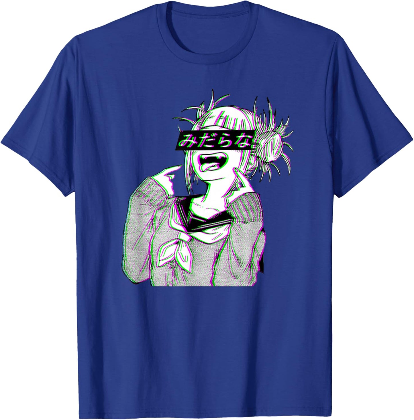 Waifu Anime Neko | Vaporwave | Glitch Manga Girl T-Shirt - T-Shirt | Royal