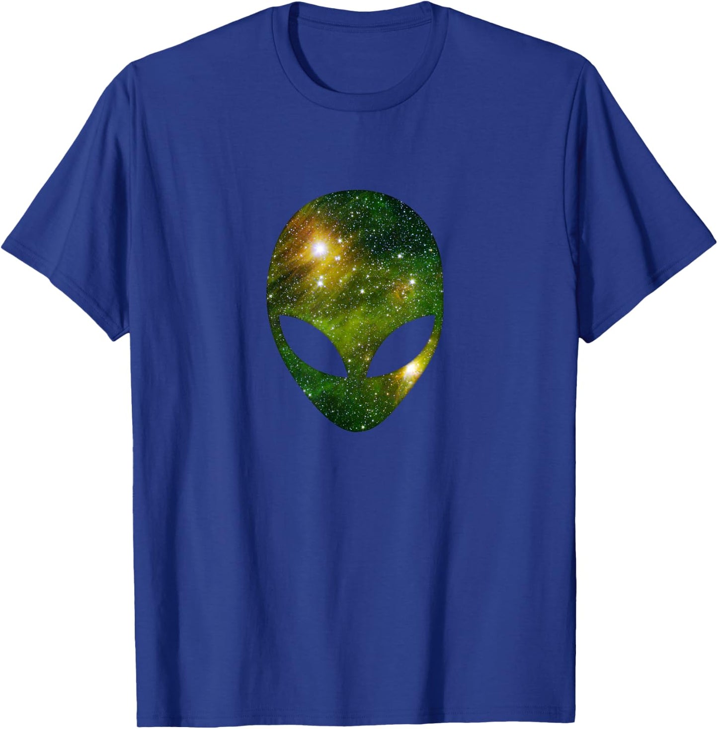 Cosmic Alien Head - Green Ufo Scifi Galaxy T-Shirt - T-Shirt | Royal