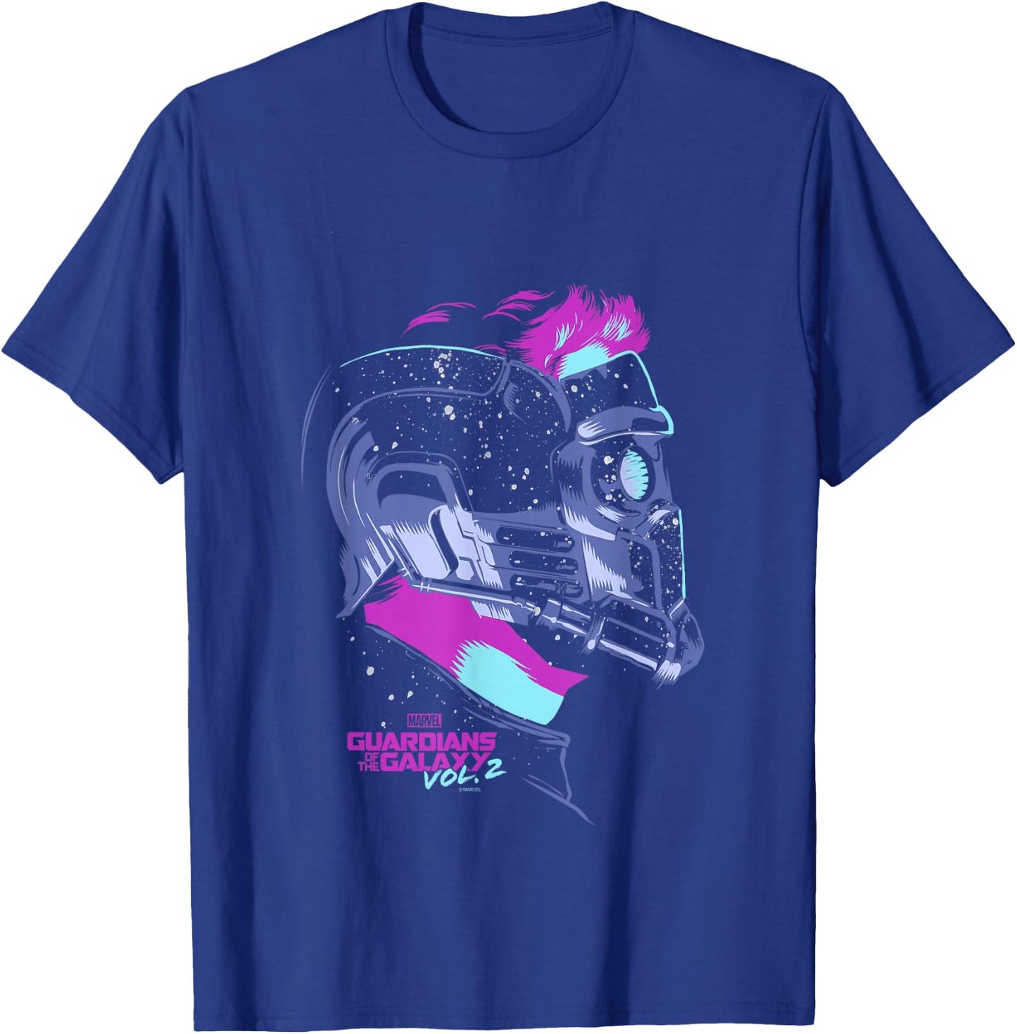 Marvel Guardians of The Galaxy Vol 2 Star-Lord Neon Profile T-Shirt - T-Shirt | Royal