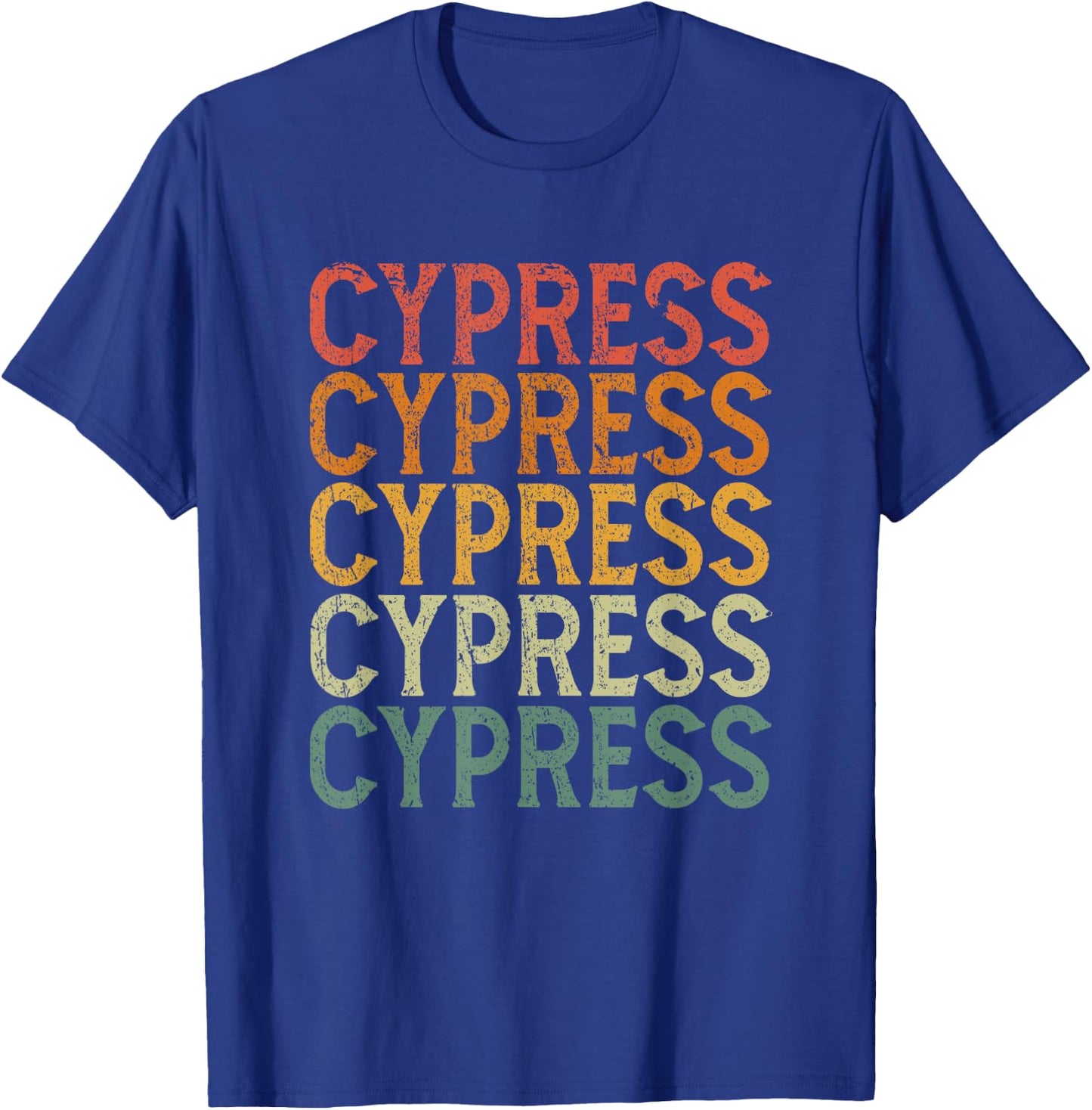 Retro Custom First Name Cypress T-Shirt - T-Shirt | Royal