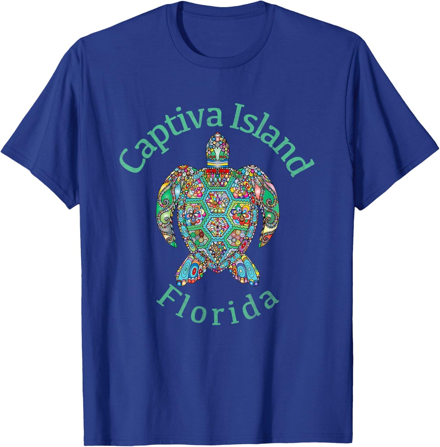 Captiva Island, Florida Tribal Turtle Gift T-Shirt - T-Shirt | Royal