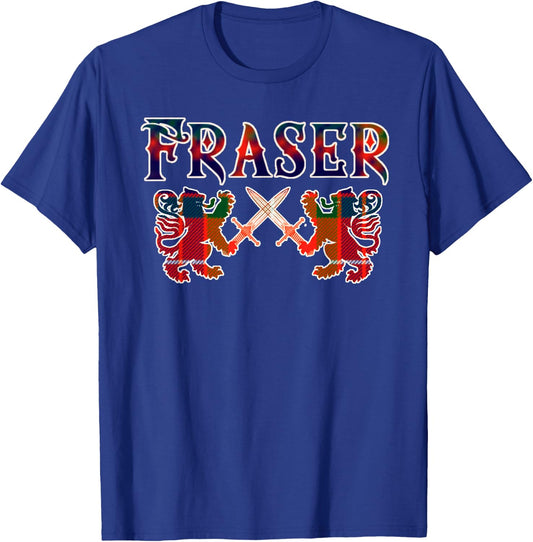 Clan Fraser Scottish Family Kilt Tartan Lion T-Shirt - T-Shirt | Royal