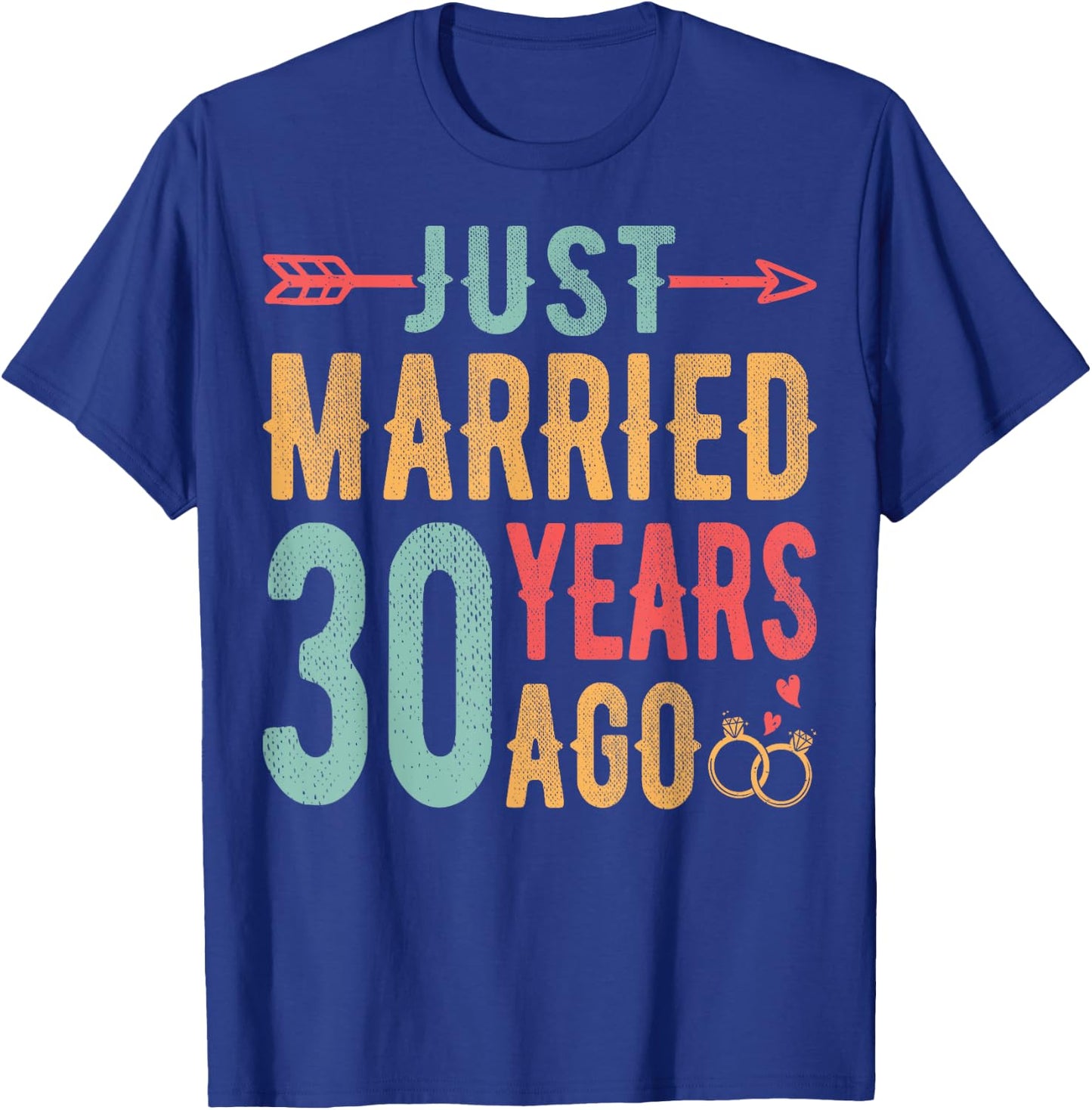 Just Married 30 Years Ago - 30th Wedding Anniversary Couple T-Shirt - T-Shirt | Royal