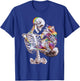 Colorful Paint Splash Cat And Skeleton Art Graphic T-Shirt - T-Shirt | Royal