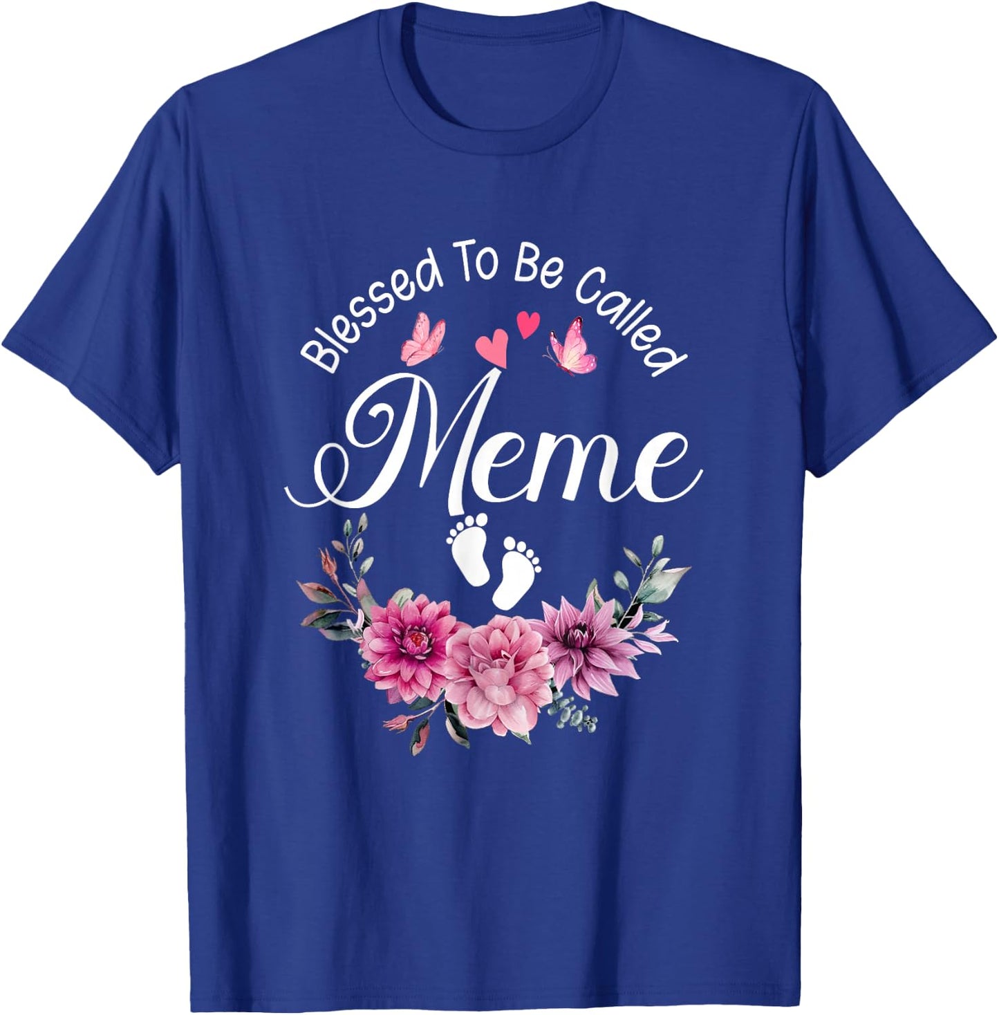 Blessed To Be Called Meme Women Floral Decor Meme T-Shirt - T-Shirt | Royal