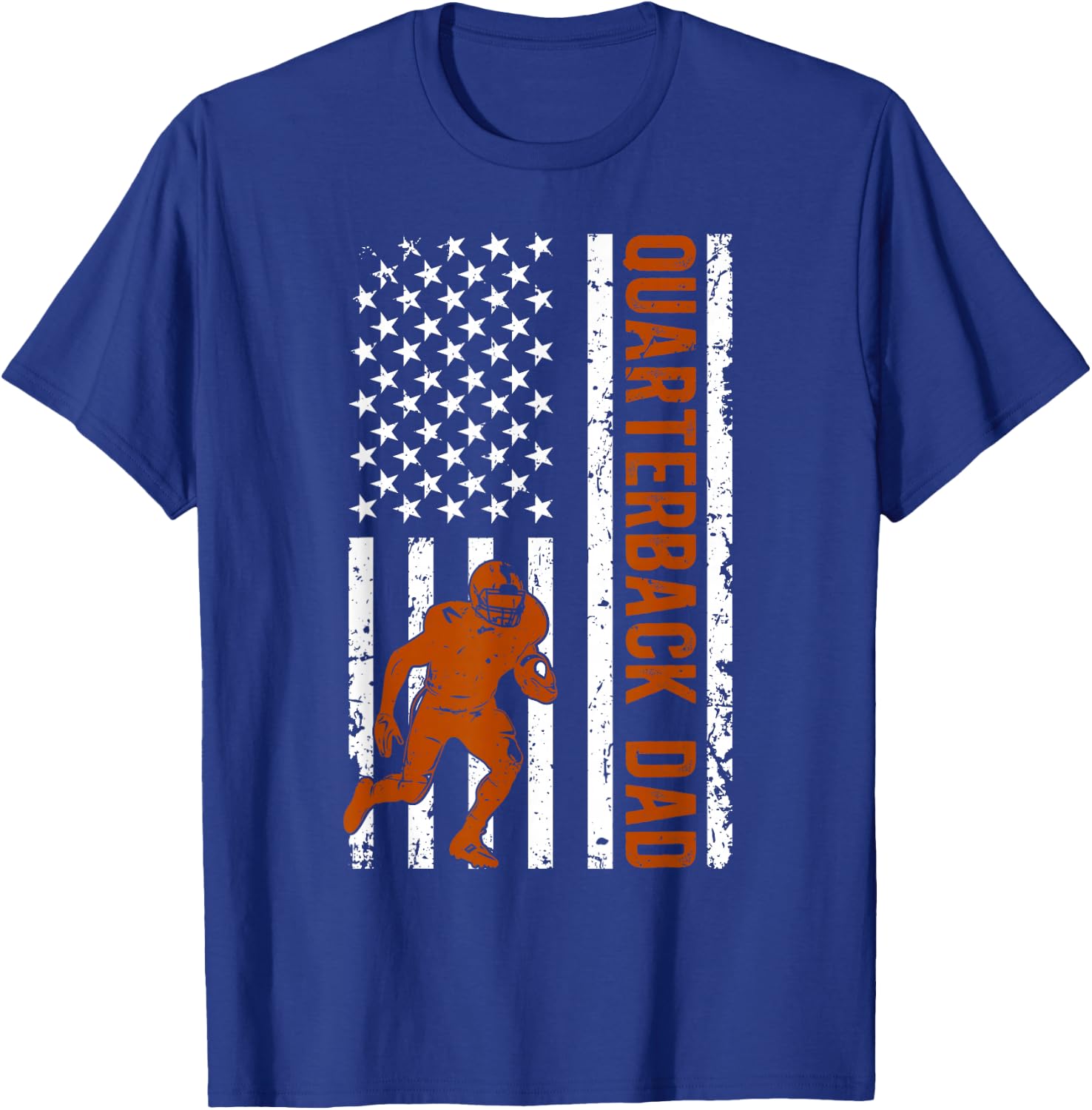 Quarterback Dad Of A Football Quarterback Father US Flag T-Shirt - T-Shirt | Royal