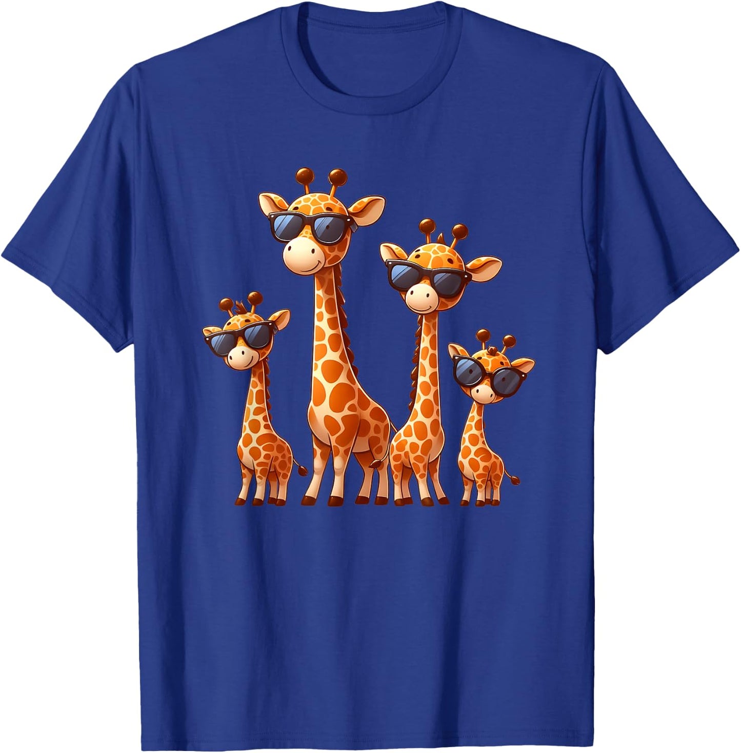 Giraffe Family Sunglasses Safari Zoo Lover Cartoon Giraffes T-Shirt - T-Shirt | Royal