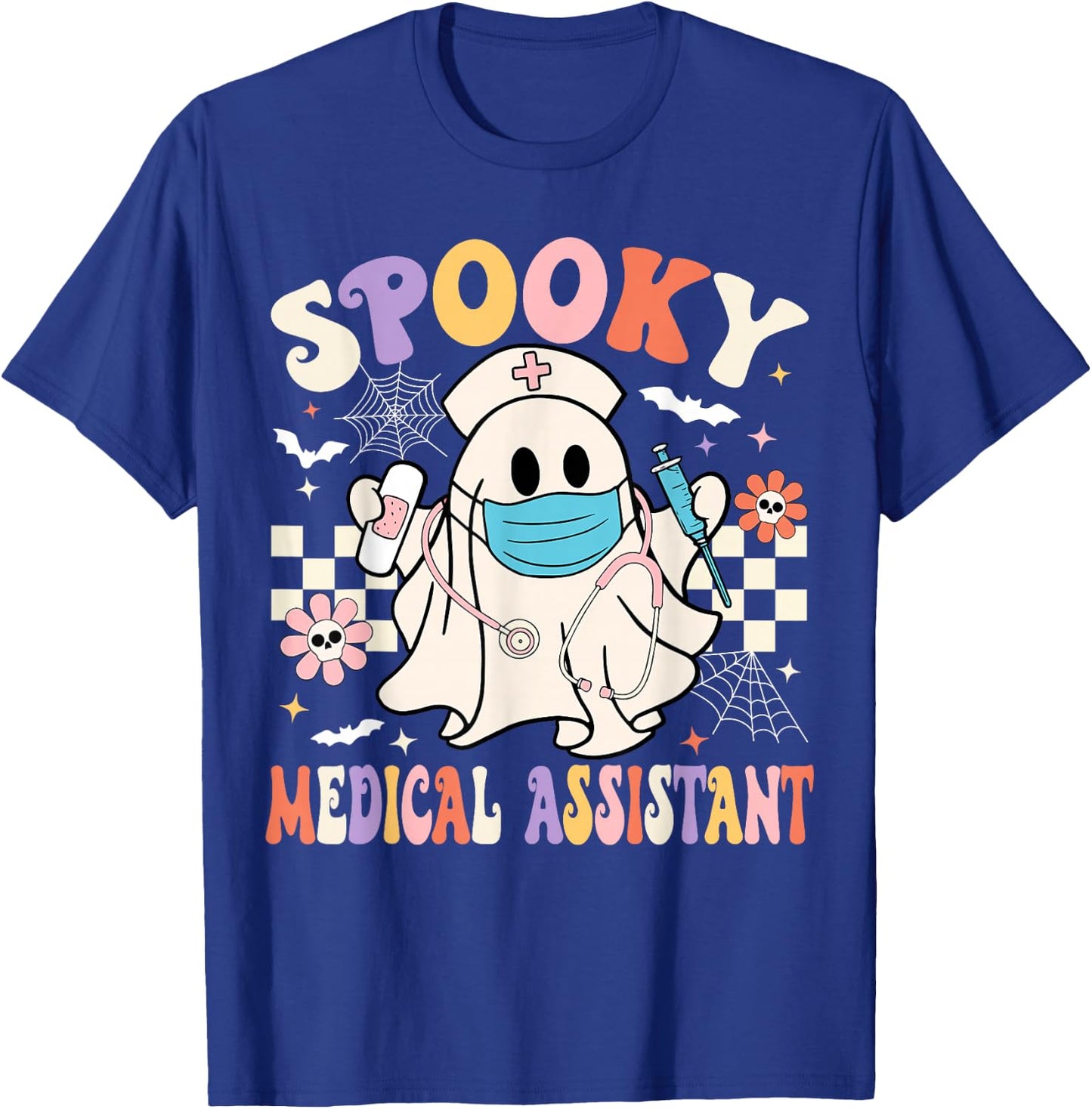 Spooky Medical Assistant Ghost Medical Assistant Halloween T-Shirt - T-Shirt | Royal