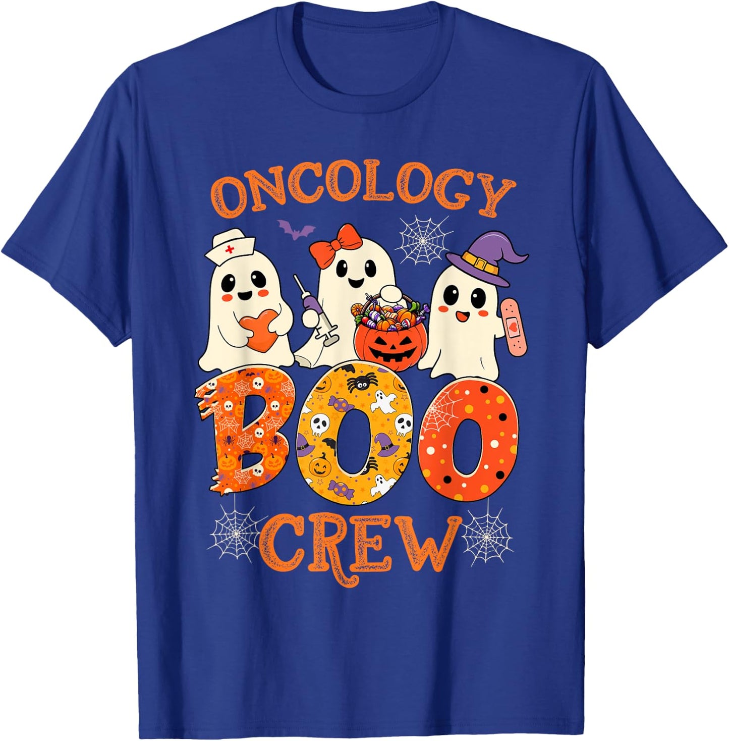 Oncology Boo Crew Funny Ghost Halloween Spooky Costume Nurse T-Shirt - T-Shirt | Royal