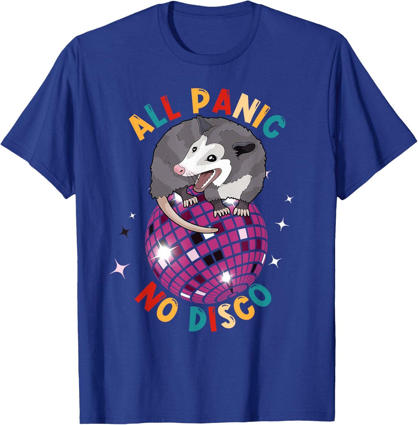 Opossum All Panic No Disco Funny Possum Scream Men Women Kid T-Shirt - T-Shirt | Royal