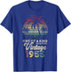 Vintage 1955 Birthday 71 Years Palm Trees Retro Sunset T-Shirt - T-Shirt | Royal