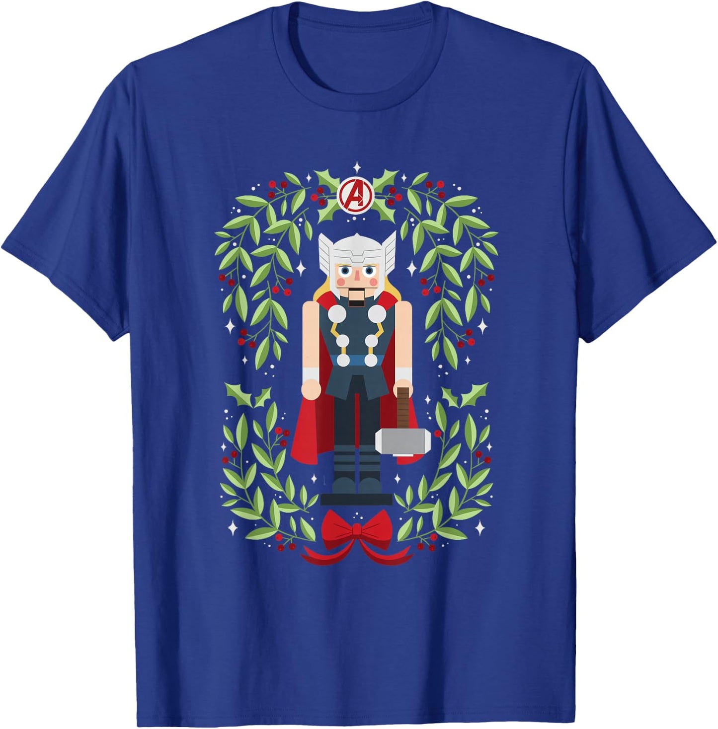 Marvel Holiday Christmas Avengers Holly Thor Nutcracker T-Shirt - T-Shirt | Royal