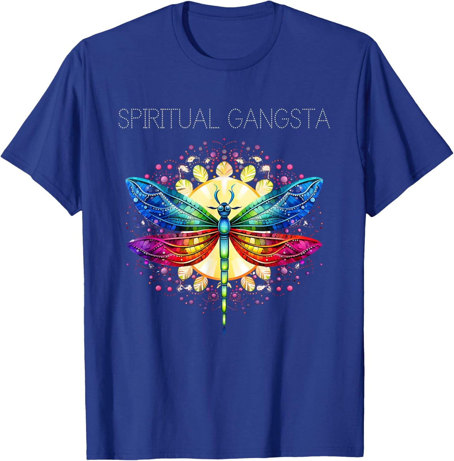 Spiritual Gangsta Dragonfly Yoga Meditation Mandala T-Shirt - T-Shirt | Royal