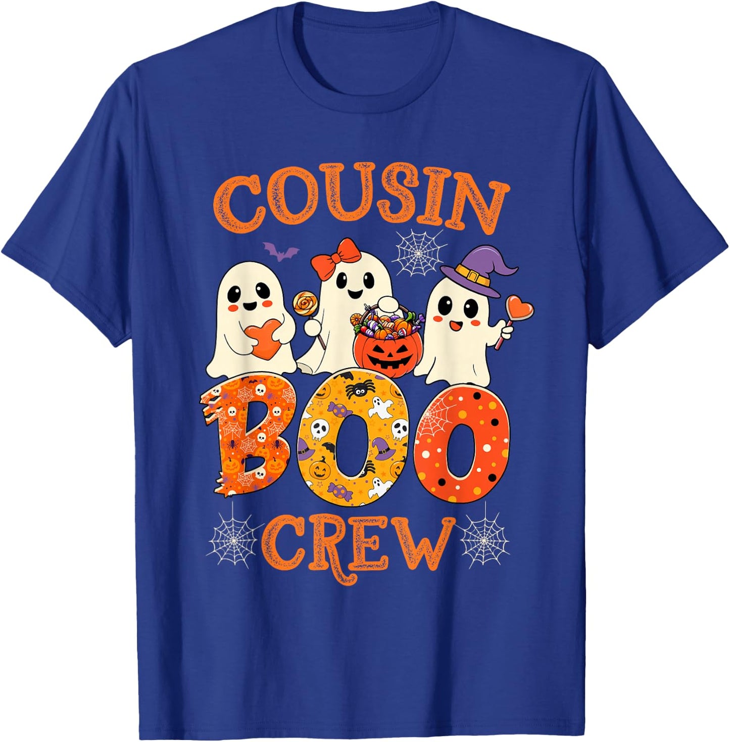 Cousin Boo Crew Funny Halloween Costume for Teacher Kids T-Shirt - T-Shirt | Royal