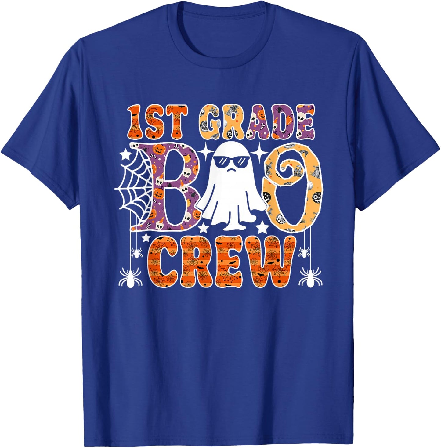 1st Grade Boo Crew Funny Halloween Teachers Students T-Shirt - T-Shirt | Royal