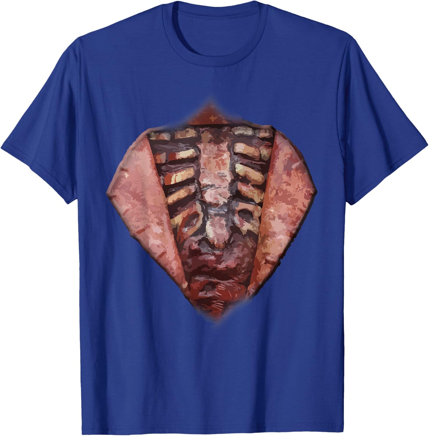 Halloween Zombie Open Chest Guts and Gore Costume T-Shirt - T-Shirt | Royal