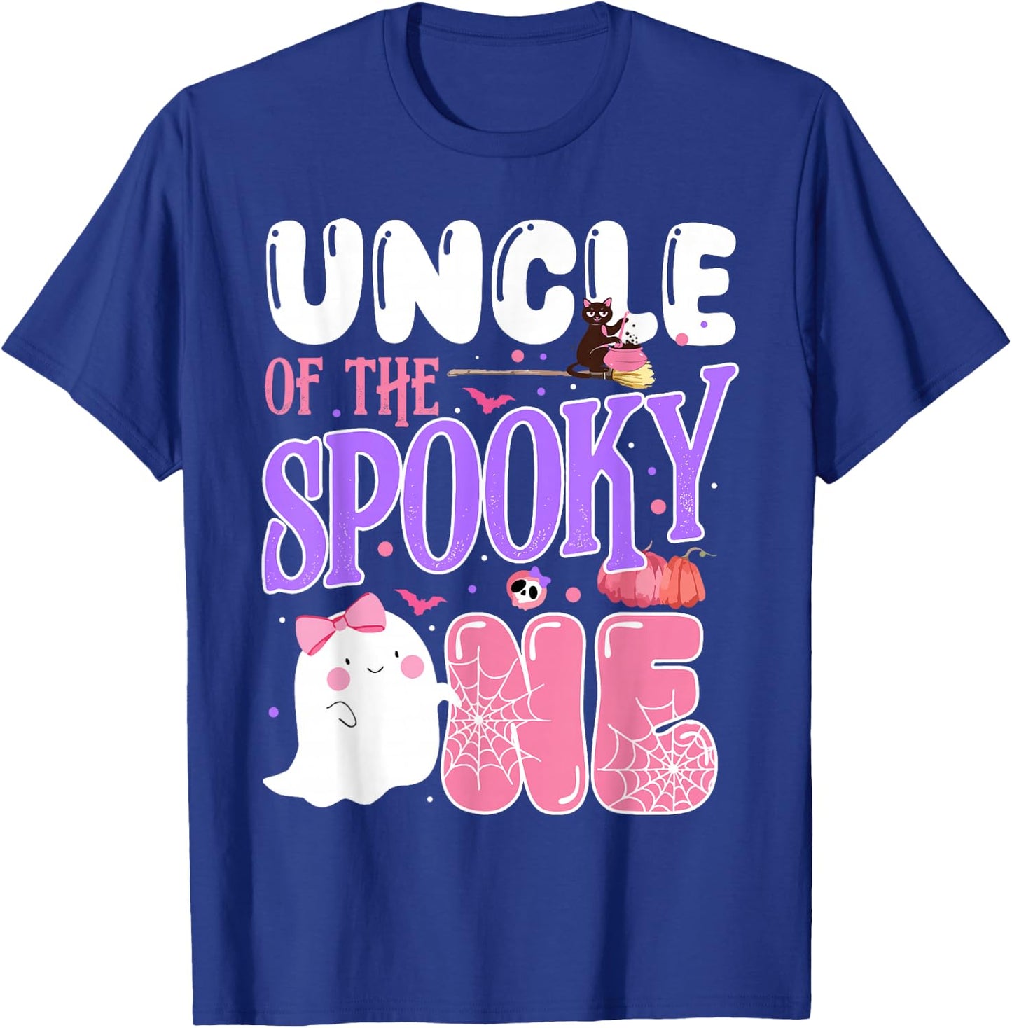 Uncle Of The Spooky One 1st Birthday Halloween Pink Ghost T-Shirt - T-Shirt | Royal