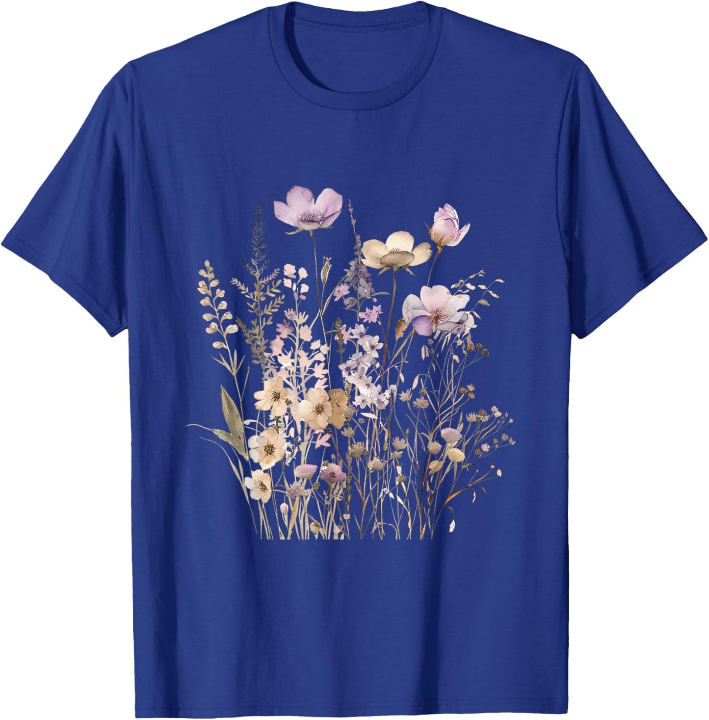 Summer Flower Botanical Nature Lover Floral Art Wildflower T-Shirt - T-Shirt | Royal