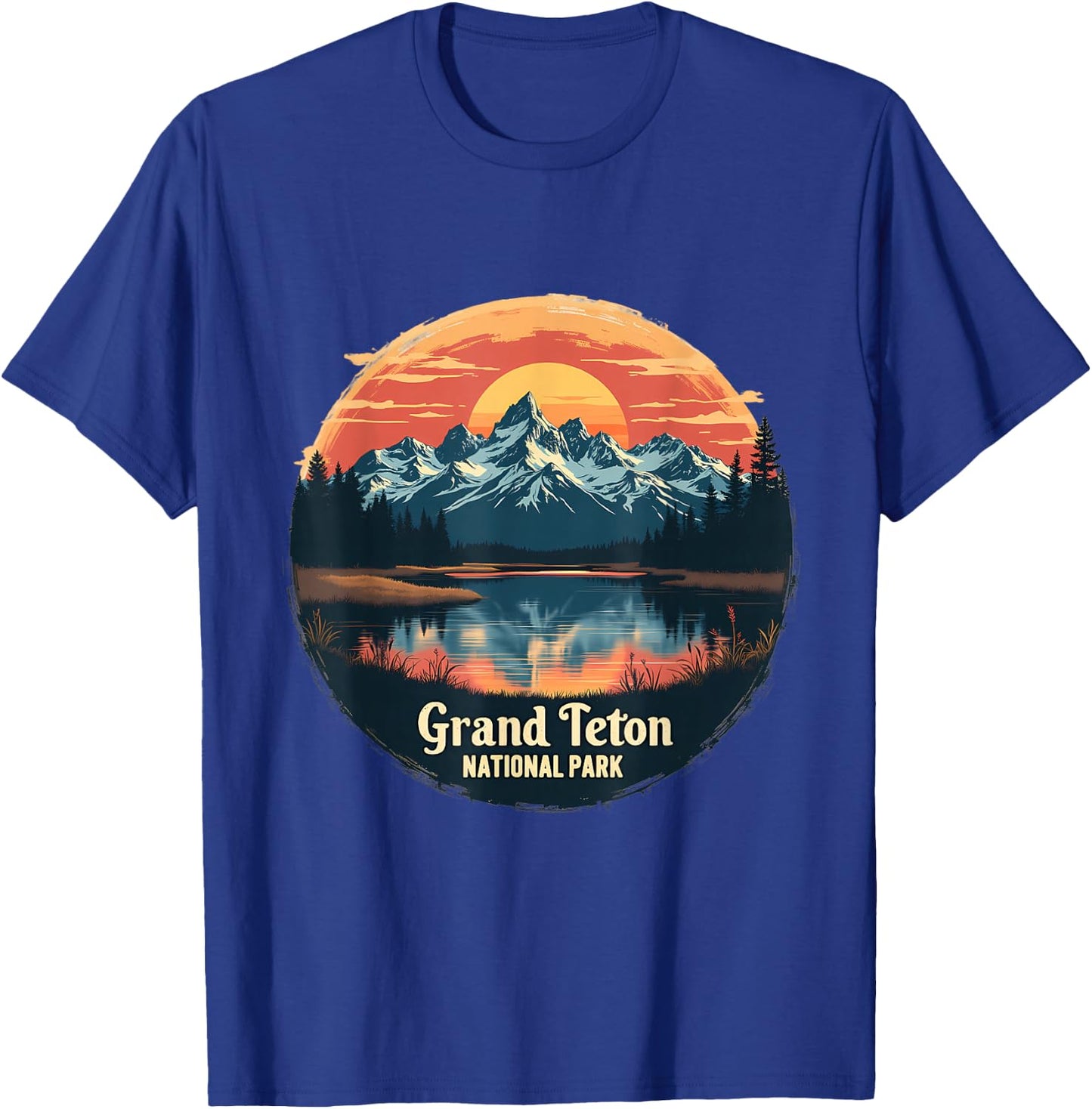 Grand Teton National Park Sunset Reflection T-Shirt - T-Shirt | Royal