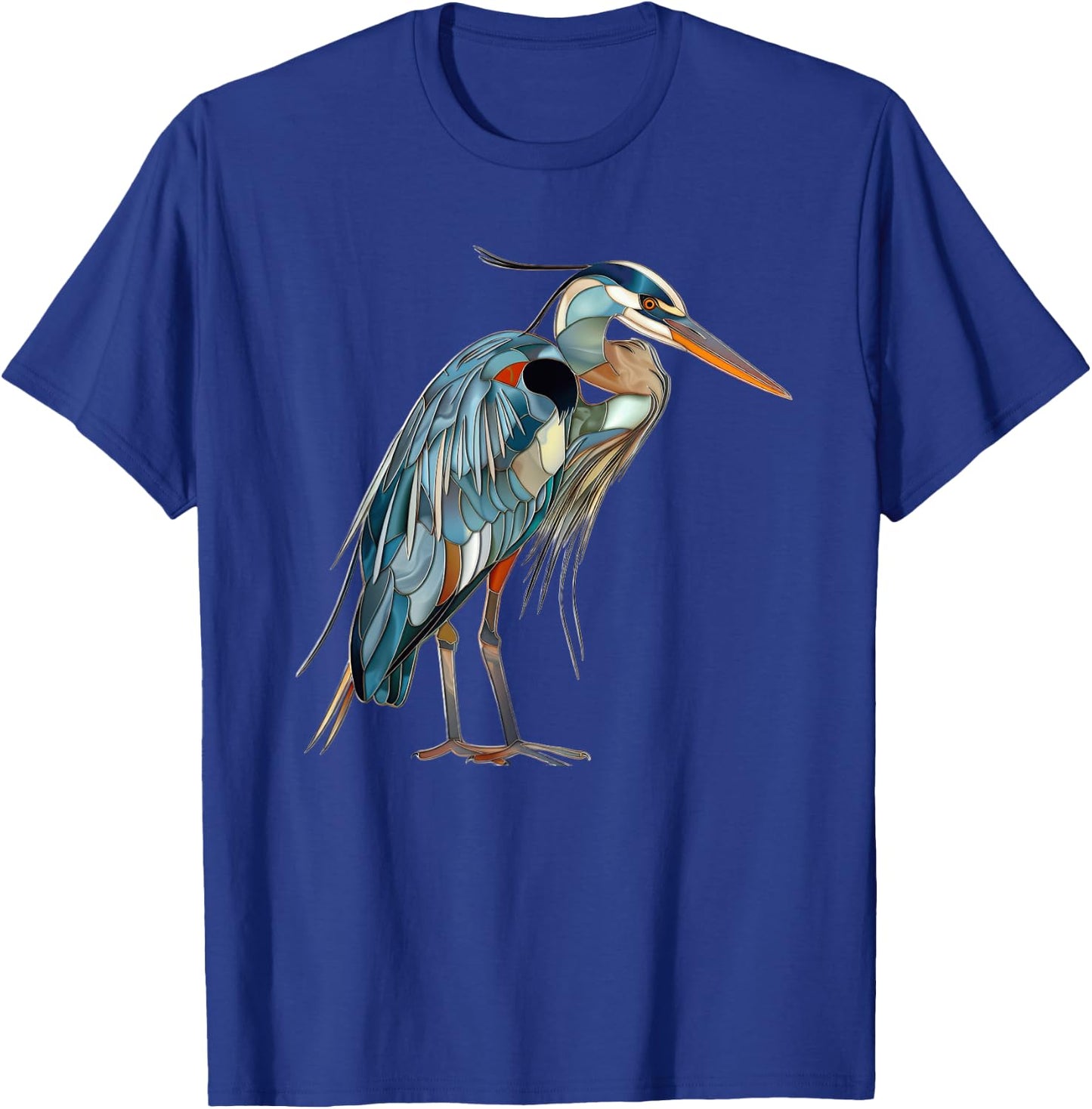 Great Blue Heron Stained Glass T-Shirt - T-Shirt | Royal