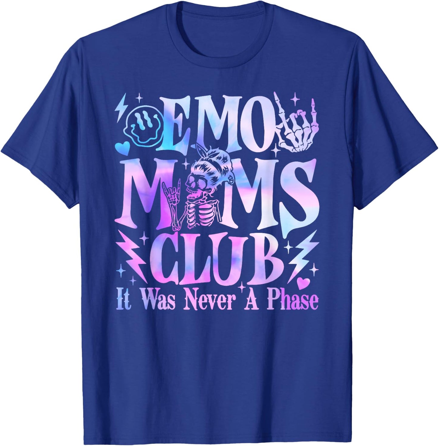 It Was Never A Phase Emo Moms Club Mother's Day Skeleton T-Shirt - T-Shirt | Royal