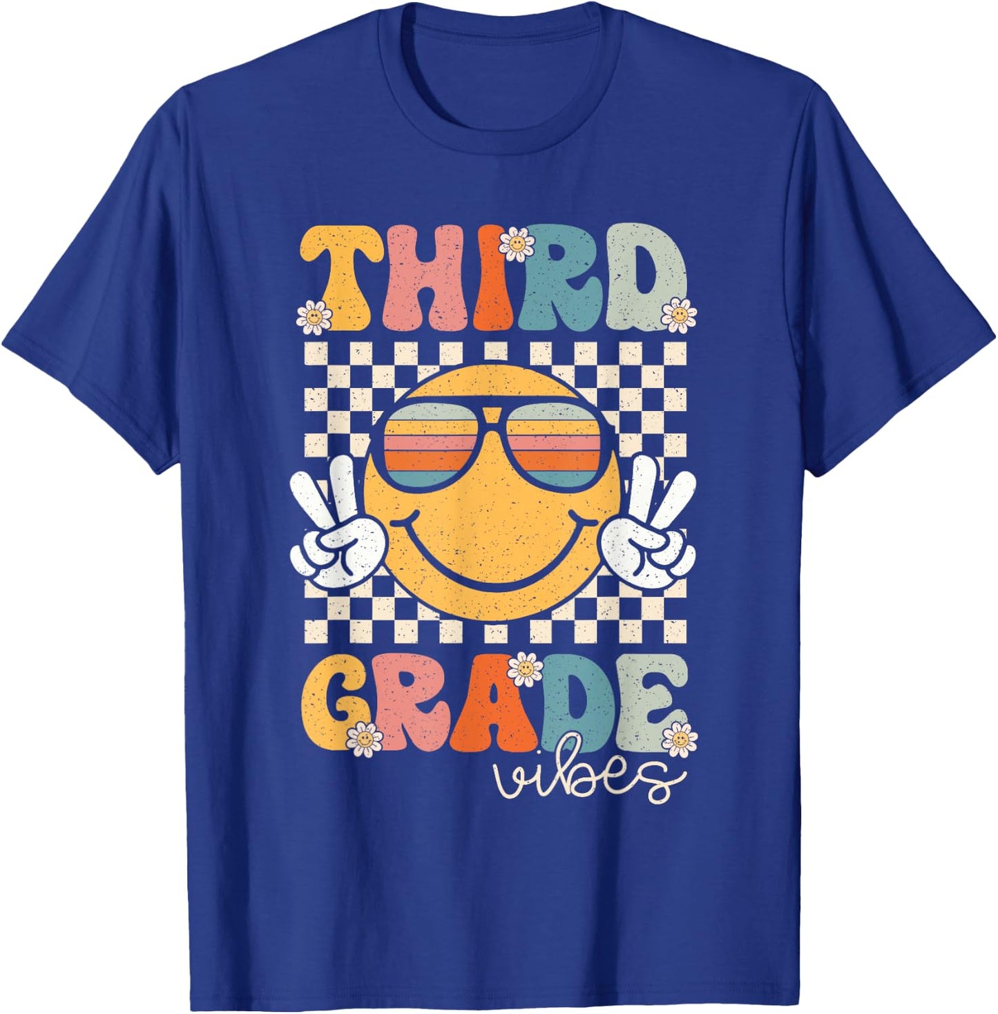 Third Grade Vibes Smile First Day of School 3rd Grade Team T-Shirt - T-Shirt | Royal