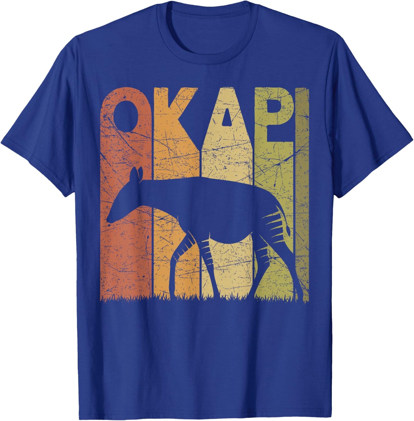 Okapi Vintage Forest Giraffe Okapi Retro Zoology T-Shirt - T-Shirt | Royal