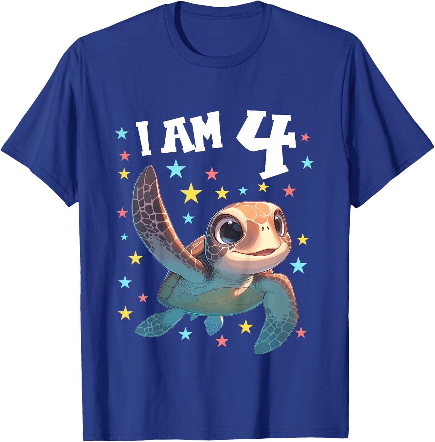 4 Years old 4 birthday Sea Turtles Boy Girl Sea Turtle T-Shirt - T-Shirt | Royal
