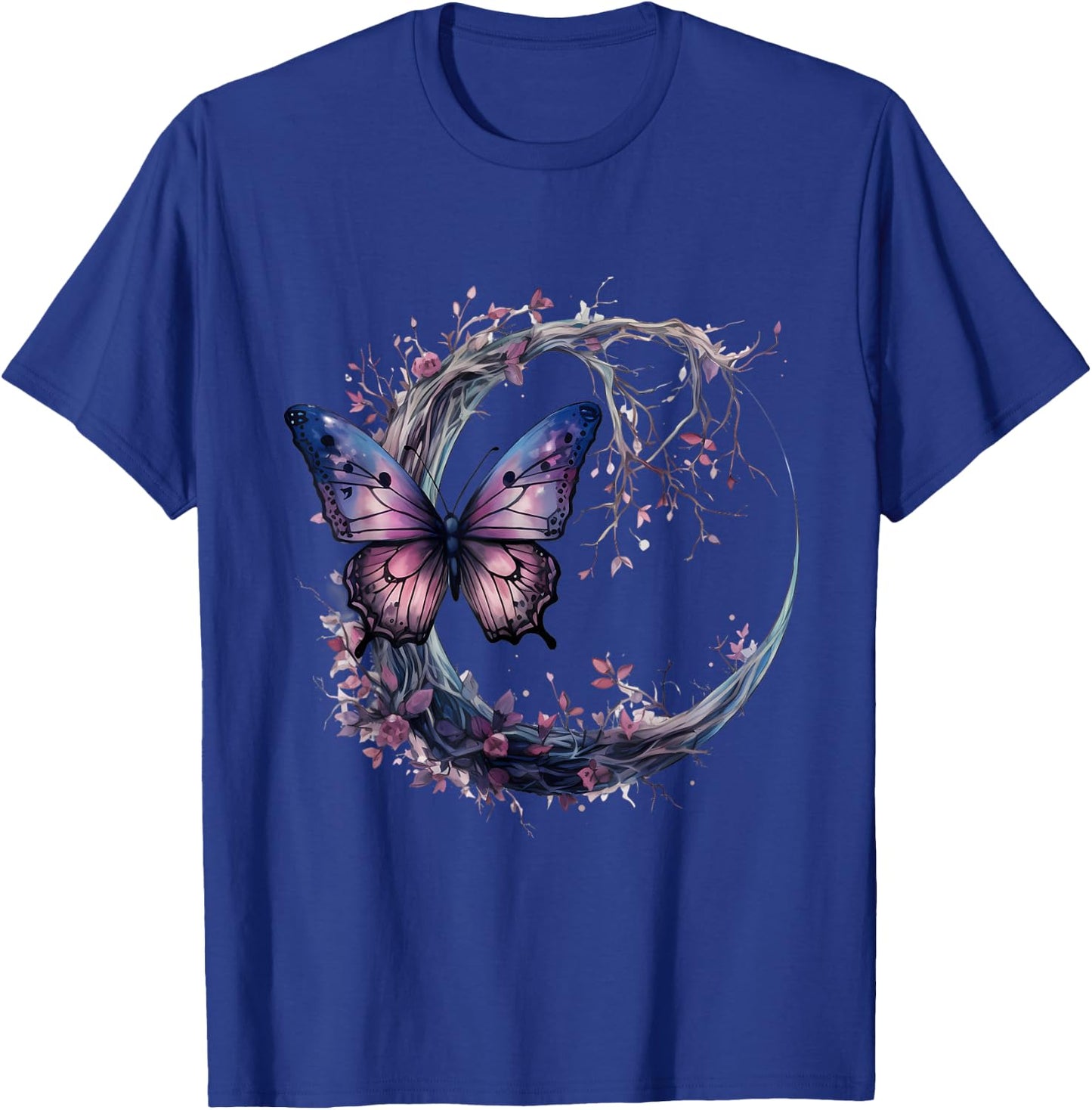 Butterfly Wildlife Moon Fantasy Animal Art Nature Artwork T-Shirt - T-Shirt | Royal