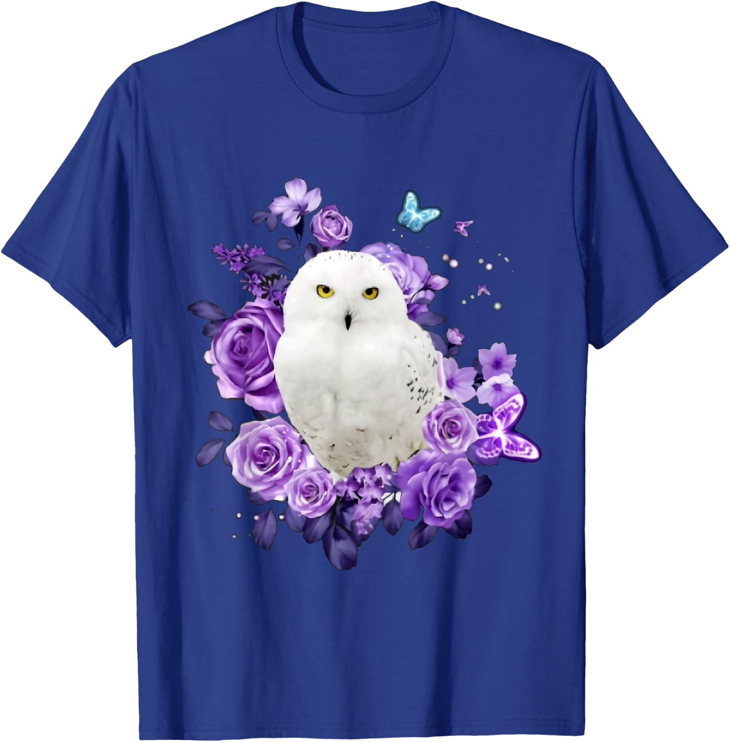 Owl Purple Rose Collection Cute Owl Lover Gift T-Shirt - T-Shirt | Royal